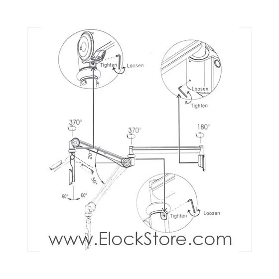 Bras articulé télescopique VESA extra long - Compulocks 1050MAAW