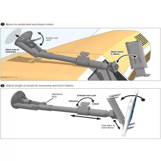 Support Téléphone Pare-Brise avec bras à ventouse ARKON SM6-CM117