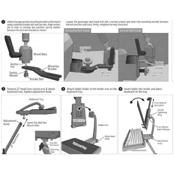 Support Tablette et Clavier pour voiture ARKON TCMHD001