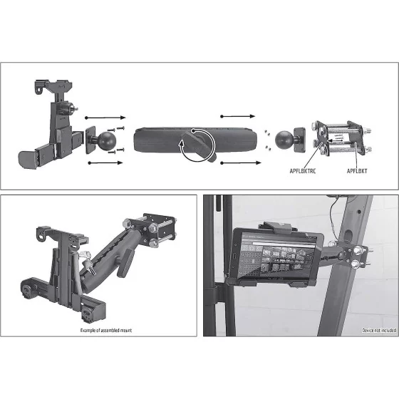 Support Tablette Antivol pour Chariot élévateur, Tracteur ou Engin Industriel ARKON FLBK3885TAB5