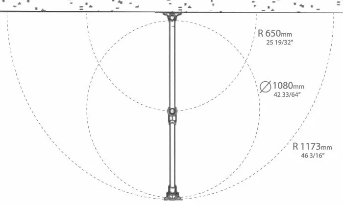 Bras télescopique extra long articulé au standard VESA