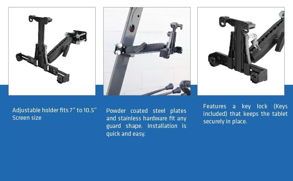 Support Tablette Antivol pour Chariot élévateur, Tracteur ou Engin Industriel ARKON FLBK3885TAB5